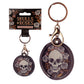 Fun Leatherette Skulls and Roses Keyring