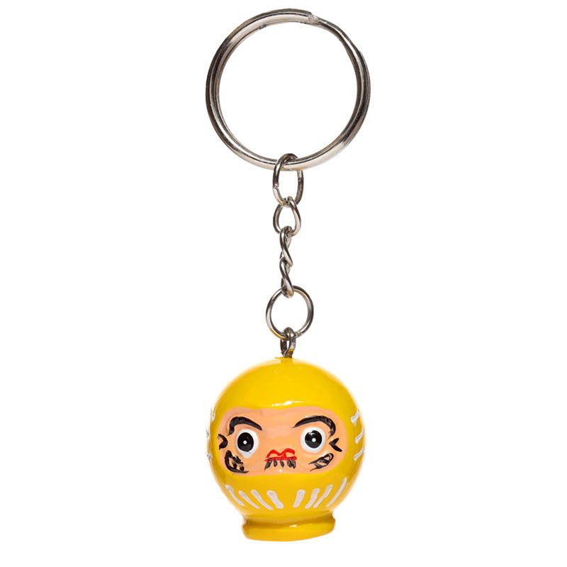 Novelty Collectable Yellow Japanese Daruma Doll Keyring