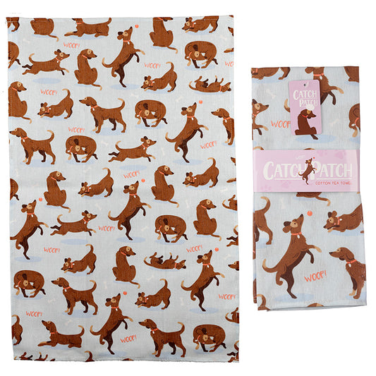 Catch Patch Dog Poly Cotton Tea Towel