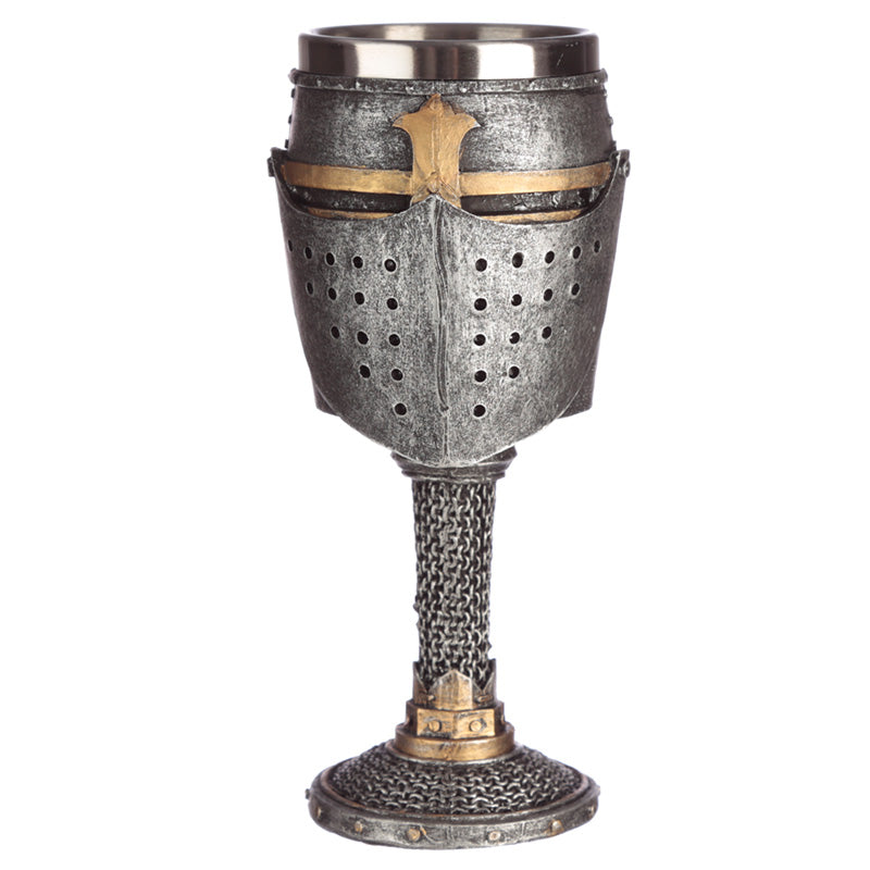 Collectable Decorative Medieval Helmet and Chain Mail Goblet