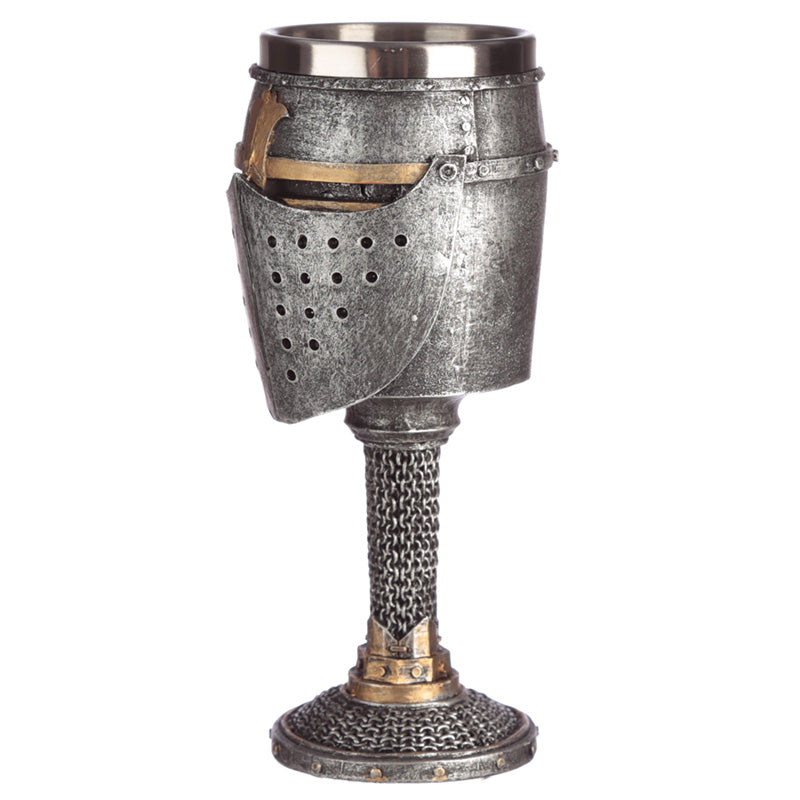 Collectable Decorative Medieval Helmet and Chain Mail Goblet