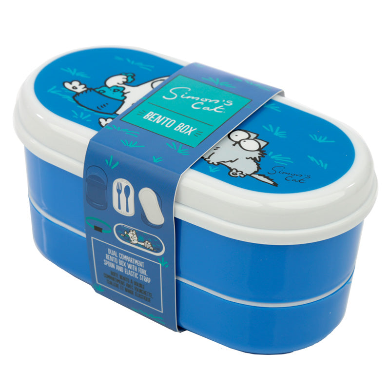 Bento Lunch Box with Fork  and  Spoon - Simon's Cat