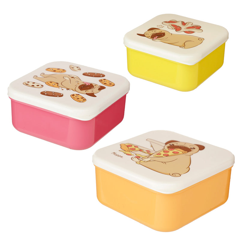 Lunch Boxes Set of 3 (S/M/L) - Mopps Pug