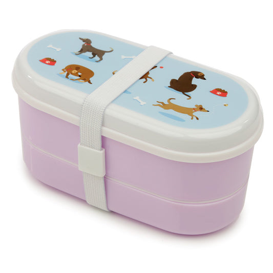 Bento Lunch Box with Fork  and  Spoon - Catch Patch Dog