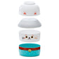 Bento Round Stacked Lunch Box  - Maneki Neko Lucky Cat