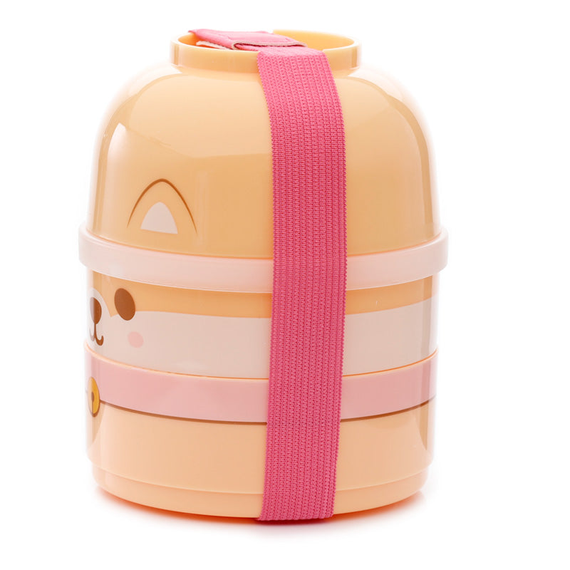 Bento Round Stacked Lunch Box  - Shiba Inu Dog