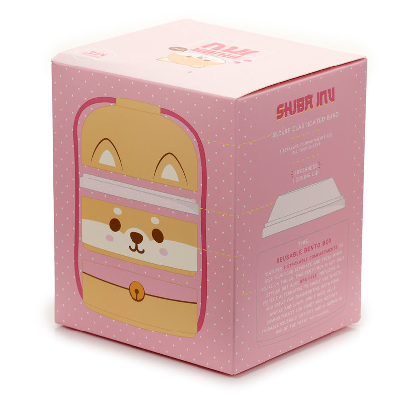 Bento Round Stacked Lunch Box  - Shiba Inu Dog