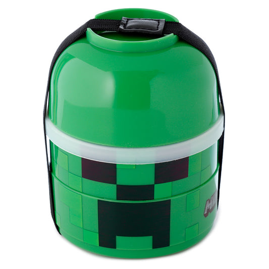 Bento Round Stacked Lunch Box  - Minecraft Creeper