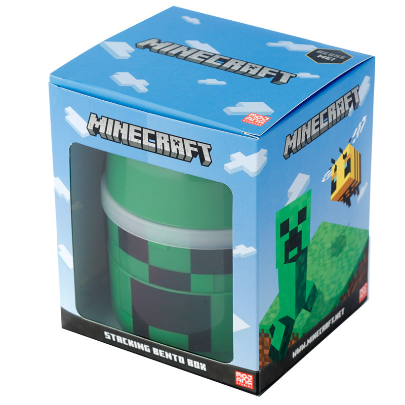 Bento Round Stacked Lunch Box  - Minecraft Creeper