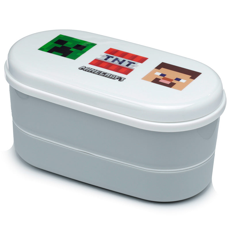 Bento Lunch Box with Fork  and  Spoon - Minecraft Faces