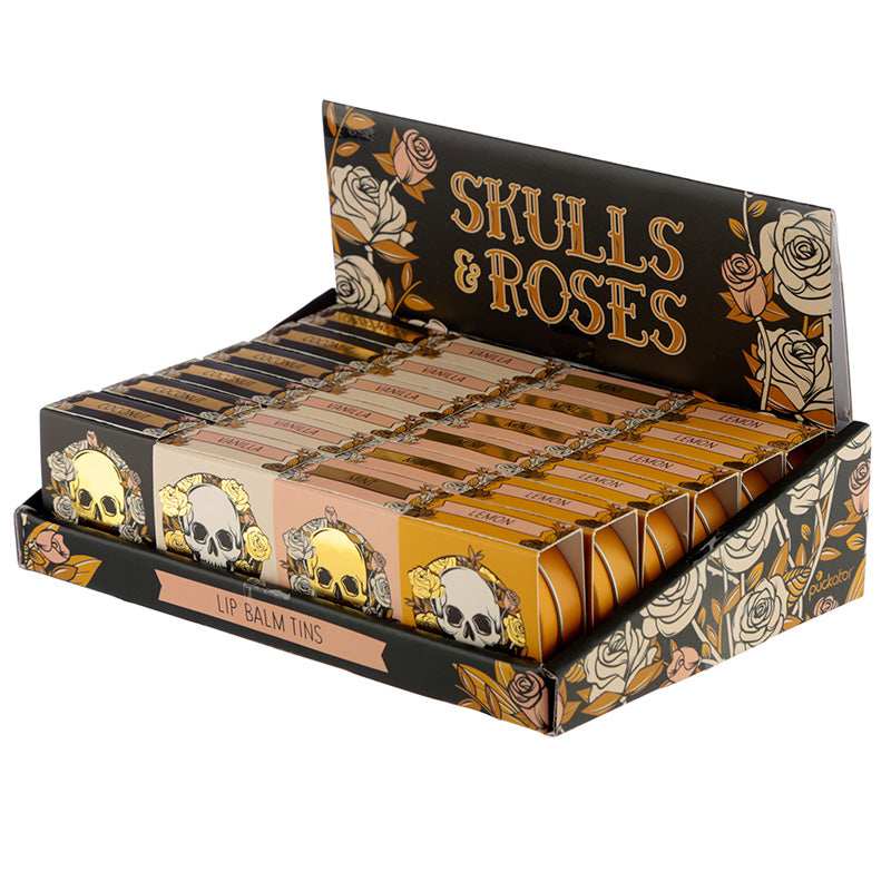 Funky Lip Balm in a Tin - Skulls and Roses Design