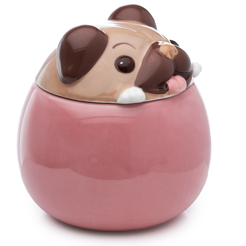 Peeping Lid Ceramic Lidded Animal Mug - Mopps Pug