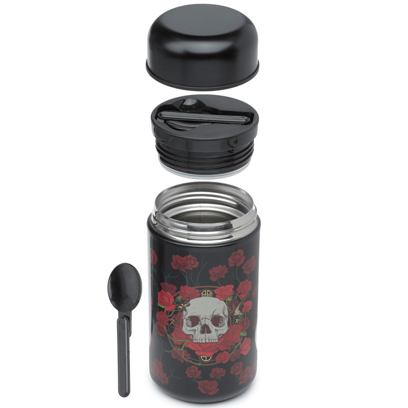 Skulls  and  Roses Stainless Steel Insulated Food Snack/Lunch Pot 500ml