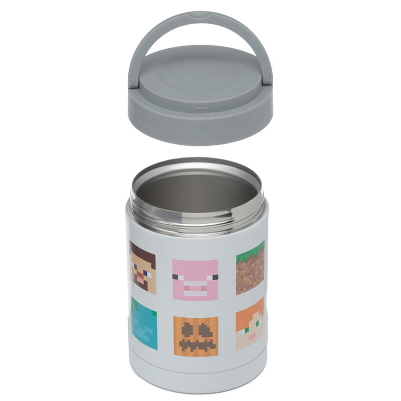 Minecraft Faces Stainless Steel Insulated Food Snack/Lunch Pot 500ml