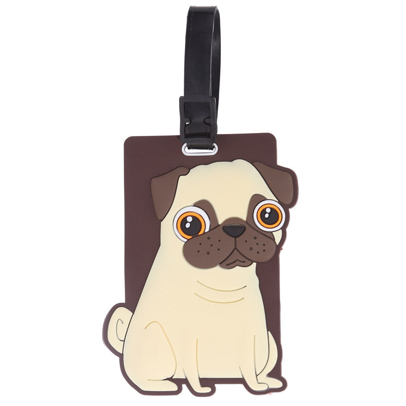 Fun Novelty Pug Design PVC Luggage Tag