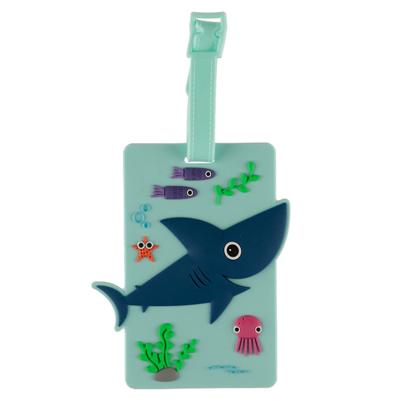 Fun PVC Luggage Tag - Shark Design