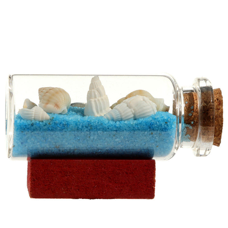 Collectable Seaside Souvenir - Coloured Sand  and  Shells in a Bottle