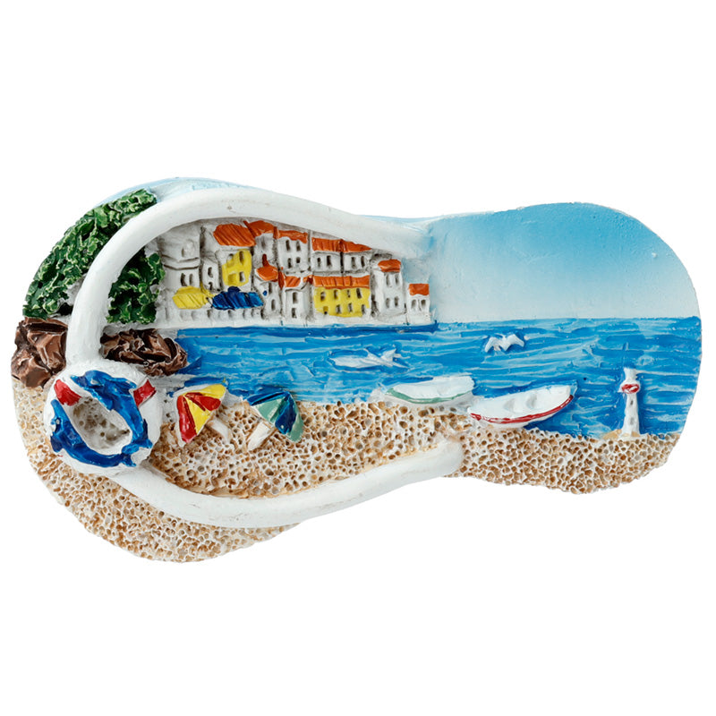 Souvenir Seaside Magnet - Flip Flop Beach Scene