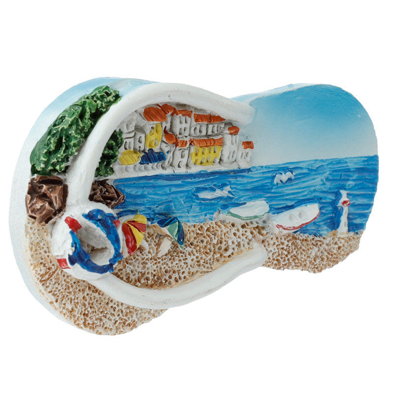 Souvenir Seaside Magnet - Flip Flop Beach Scene