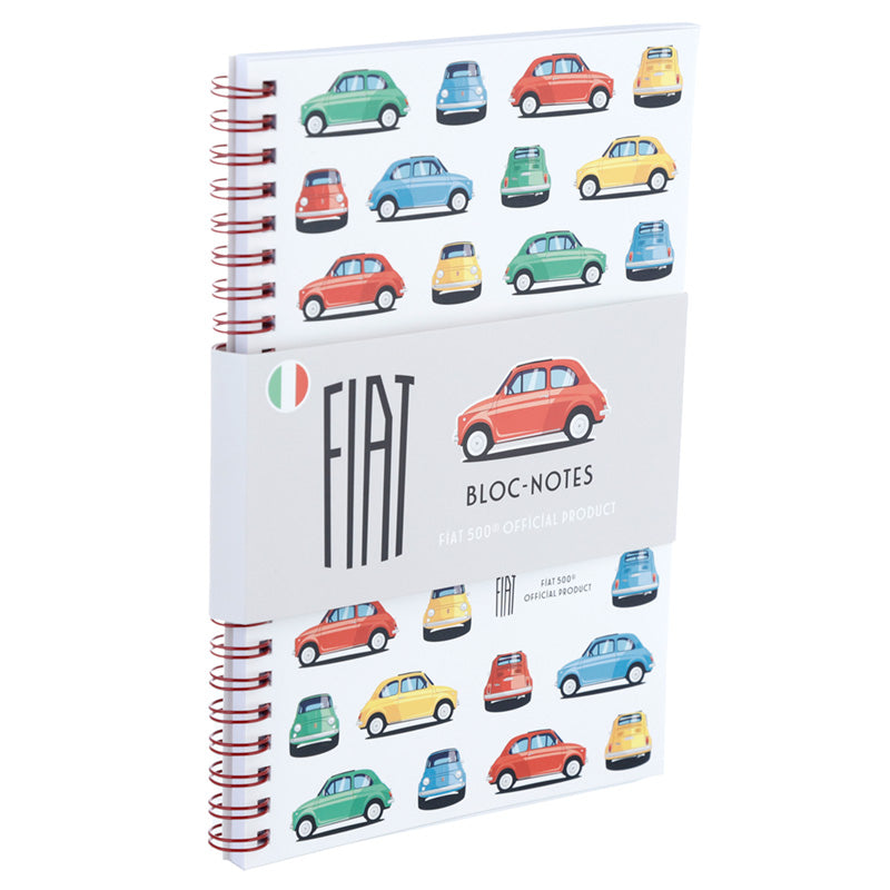 Spiral Bound A5 Lined Notebook - Retro Fiat 500