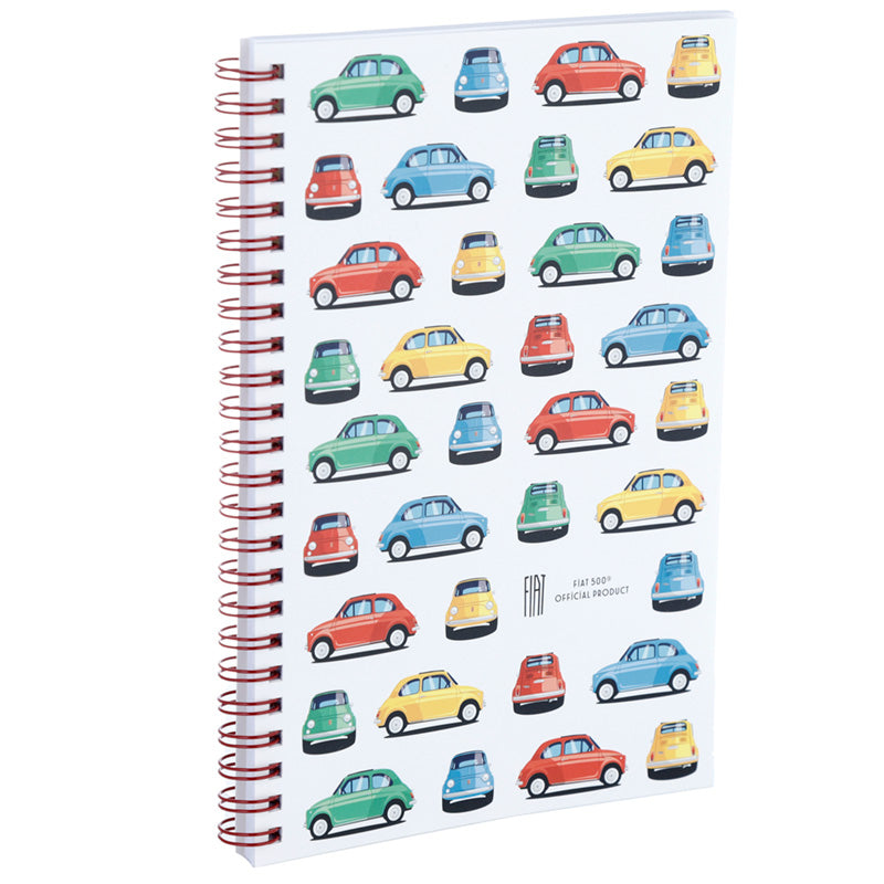 Spiral Bound A5 Lined Notebook - Retro Fiat 500