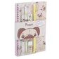 Ring Bound Notepad  and  Pencil Case 6 Piece Stationery Set - Mopps Pug