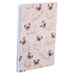 Ring Bound Notepad  and  Pencil Case 6 Piece Stationery Set - Mopps Pug