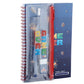 Ring Bound Notepad  and  Pencil Case 6 Piece Stationery Set - Game Over