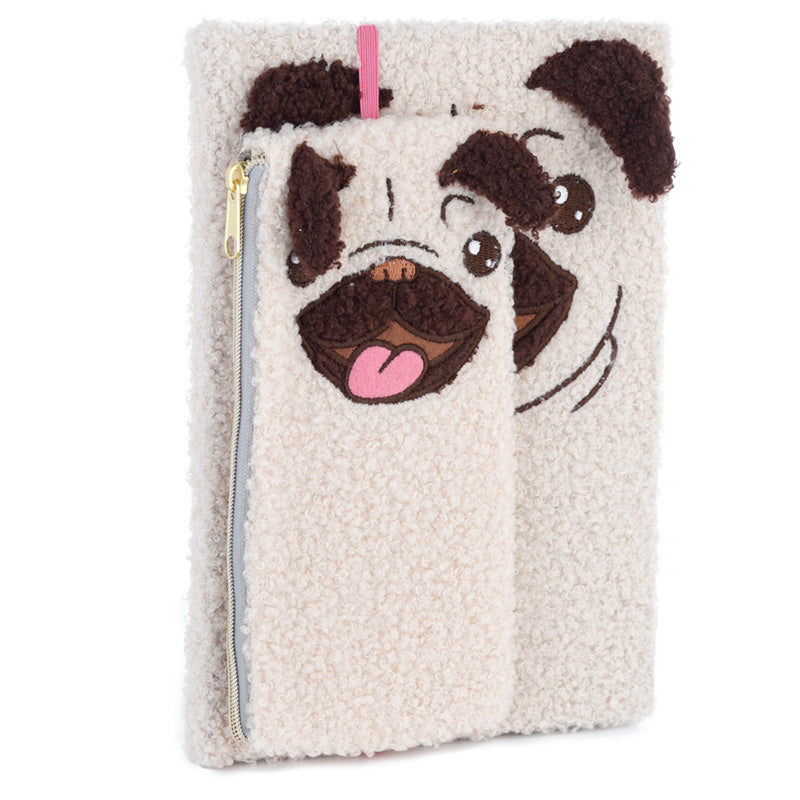 Plush Fleece A5 Notepad  and  Pencil Case Set - Mopps Pug