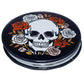 Leatherette Compact Mirror - Skulls  and  Roses