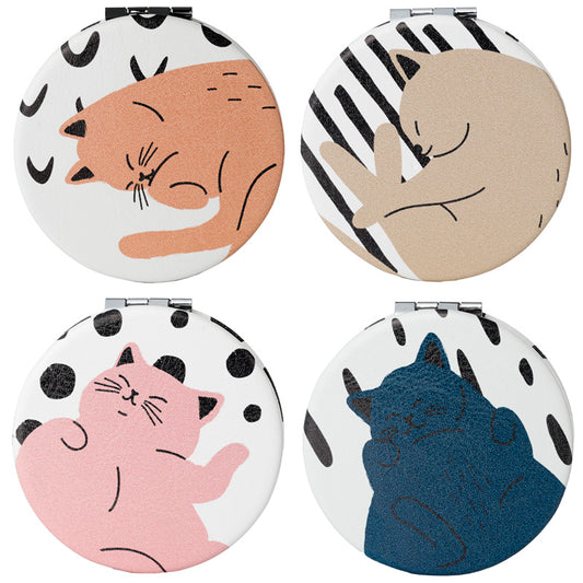 Leatherette Compact Mirror - Cat's Life