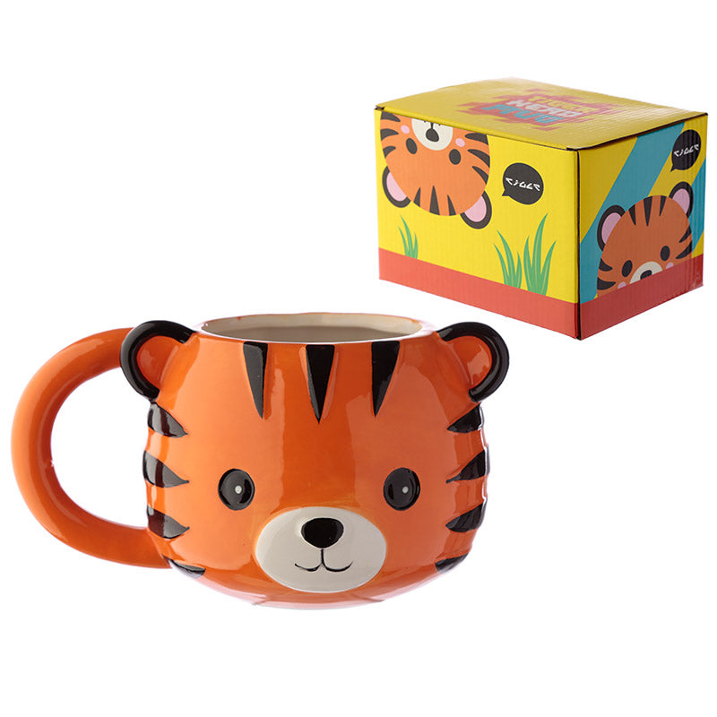 Ceramic Shaped Head Mug - Adoramals Tiger