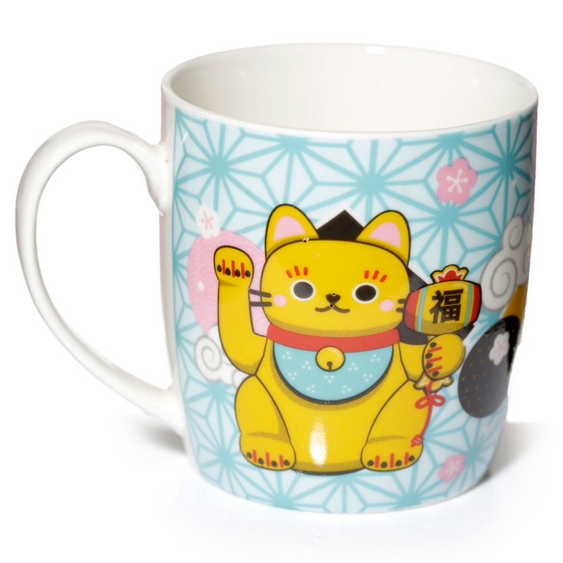 Collectable Porcelain Mug - Maneki Neko Lucky Cat