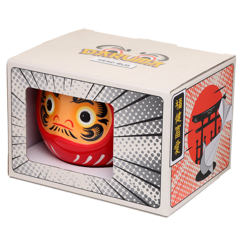 Ceramic Shaped Head Mug - Japanese Daruma