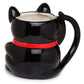 Ceramic Black Maneki Neko Lucky Cat Shaped Collectable Mug