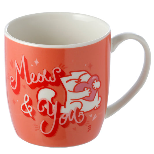 Porcelain Mug - Red Meow  and  You Valentine's Simon's Cat Porcelain Mug