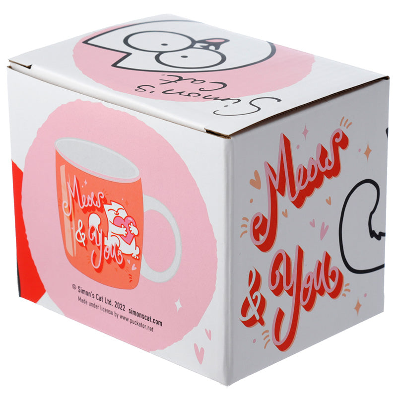 Porcelain Mug - Red Meow  and  You Valentine's Simon's Cat Porcelain Mug