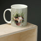 Porcelain Mug - Kim Haskins Cat in Plant Pot Green