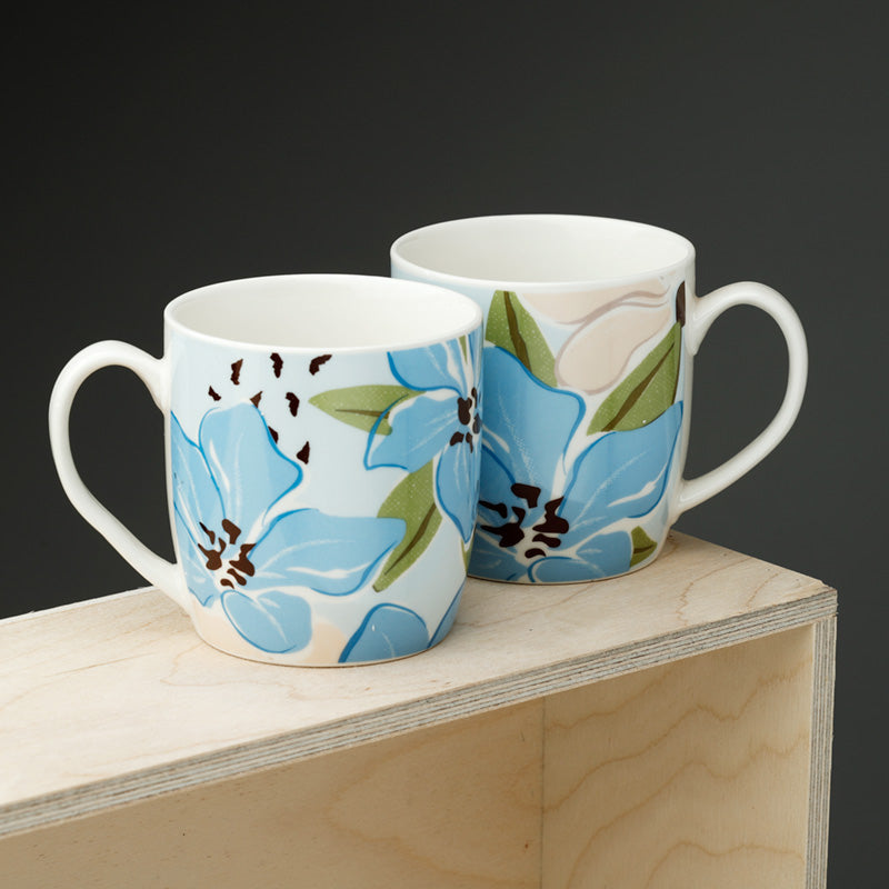 Set of 2 Porcelain Mugs - Florens Rhododendron