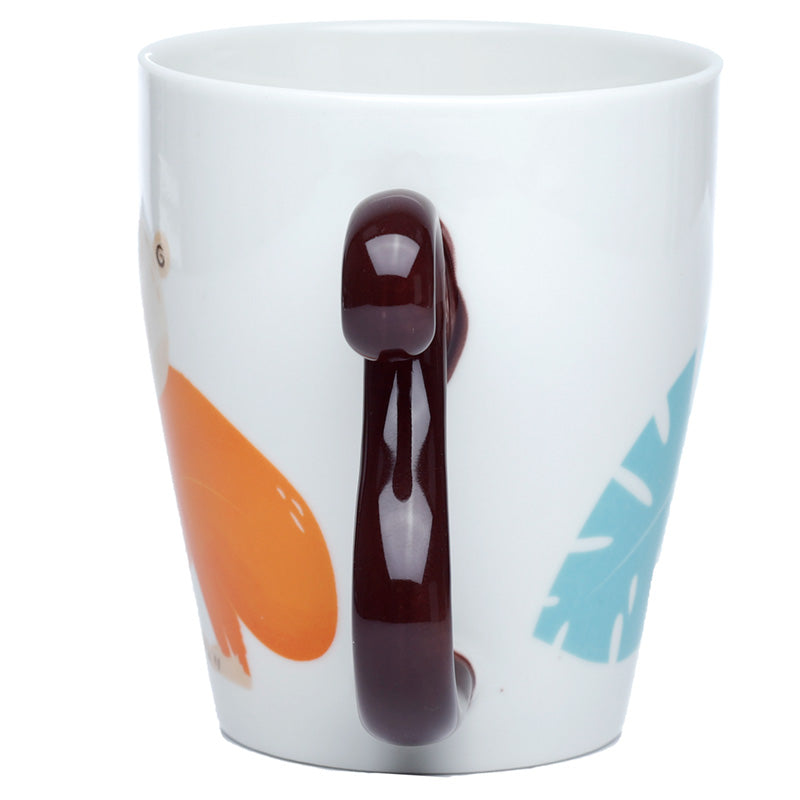 Monkey Zooniverse Ceramic Tail Shaped Handle Mug