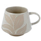 Stoneware Mug Cream Glaze Relief - Florens Hesperantha