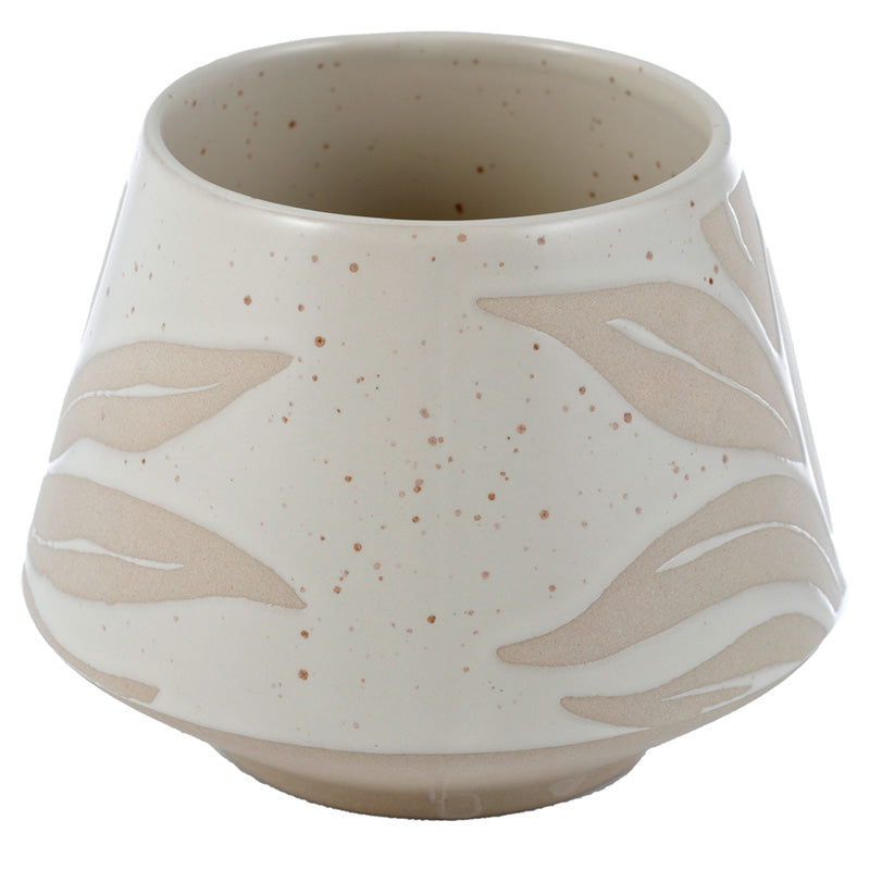 Stoneware Mug Cream Glaze Relief - Florens Hesperantha