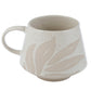 Stoneware Mug Cream Glaze Relief - Florens Hesperantha