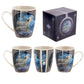 Fantasy Howling Wolf Design Porcelain Mug