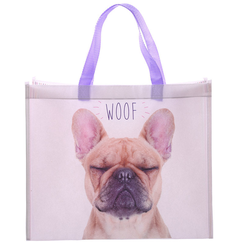 Fun French Bulldog Design Durable Reusable Shopping Bag