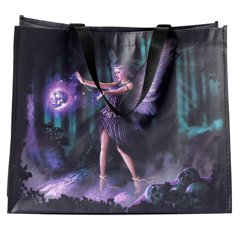 Reusable Shopping Bag - Natasha Faulkner Dark Fairy  and  Skull