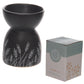 Decorative Ceramic Black and White Grass Design Oil  and  Wax Burner