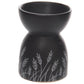 Decorative Ceramic Black and White Grass Design Oil  and  Wax Burner