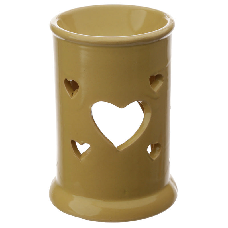 Tall Ceramic Eden Oil and Wax Burner with Heart Cut-out