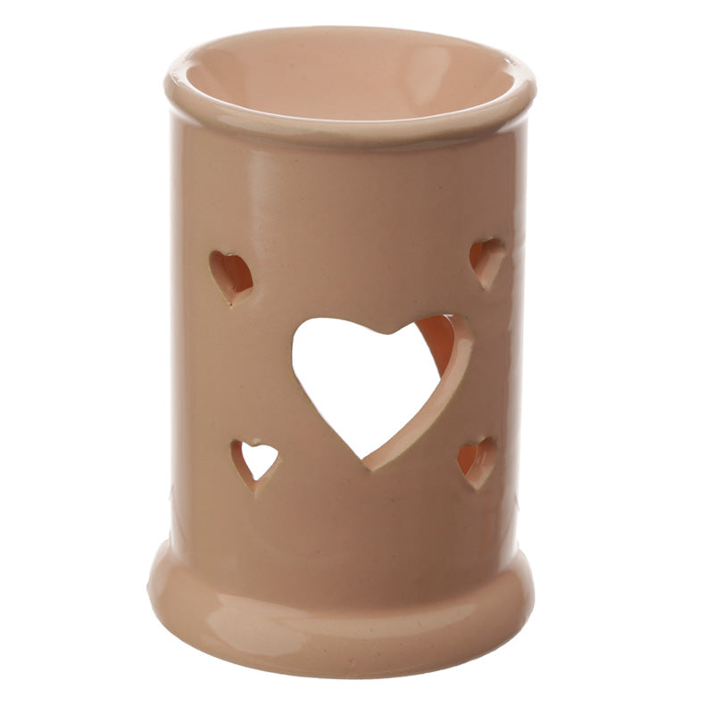 Tall Ceramic Eden Oil and Wax Burner with Heart Cut-out